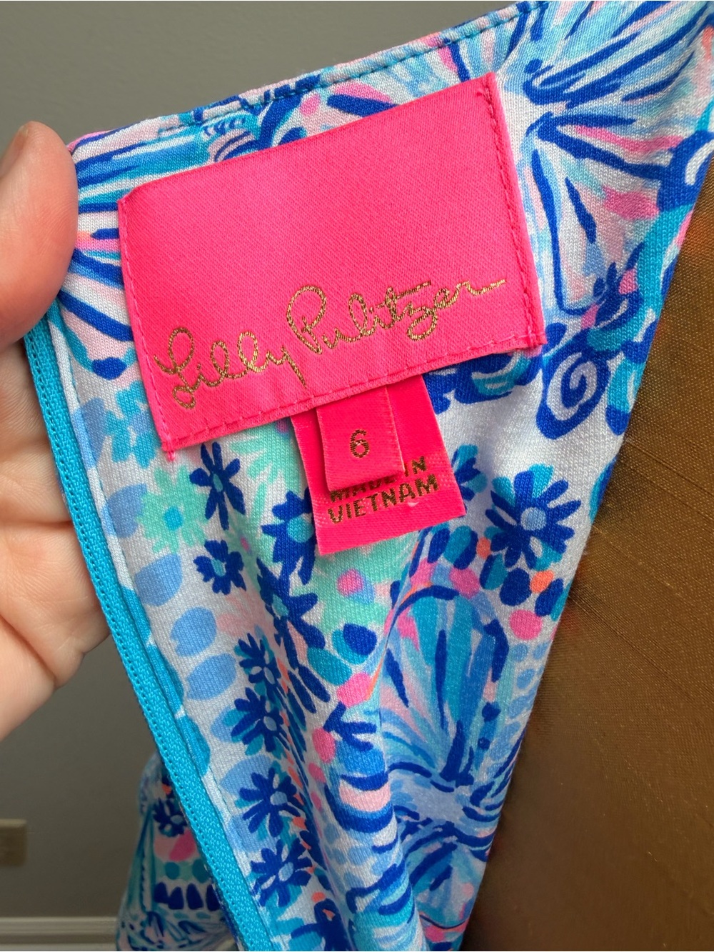 Lilly Pulitzer Minka Maxi Dress Blue Grotto Commotion In The Ocean Size 6 - Picture 5 of 5